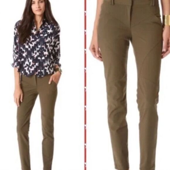 Rebecca Minkoff Olive Green Cadillac Pants NWT - Picture 1 of 8